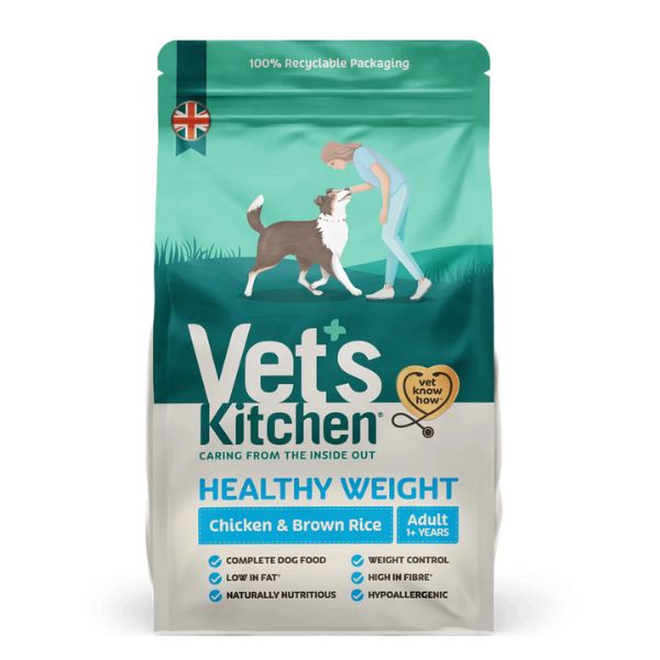 Vet&#39;s Kitchen Healthy Weight Chicken &amp; Brown Rice Adult Dry Dog Food - 3KG