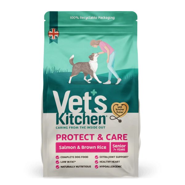 Vet&#39;s Kitchen Protect &amp; Care Salmon &amp; Brown Rice Adult Dry Dog Food - 3KG