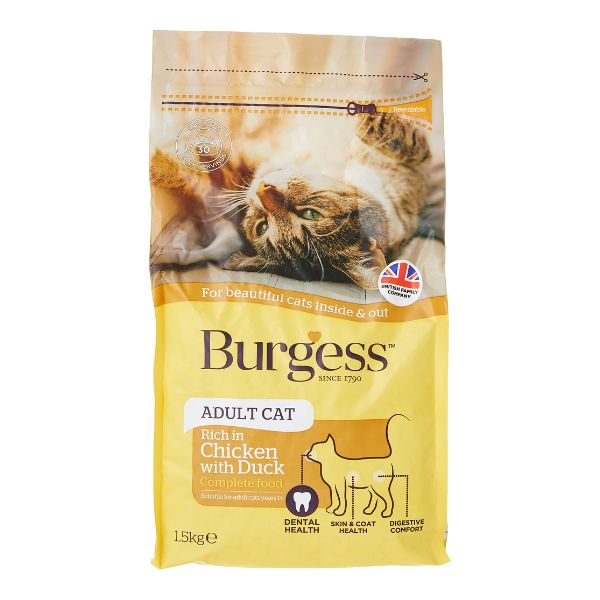 Burgess Adult Cat Food - Chicken &amp; Duck (1.5kg)