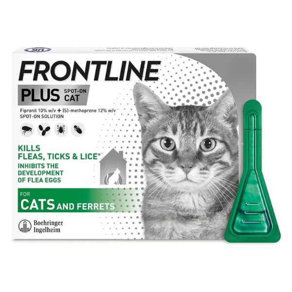 Frontline Plus Spot On For Cats &amp; Ferrets (3 Pipettes)