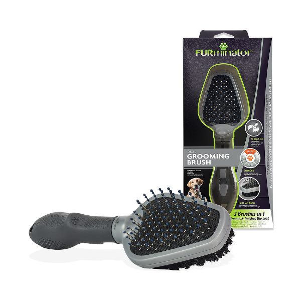 FURminator Dual Grooming Brush for Dogs &amp; Cats
