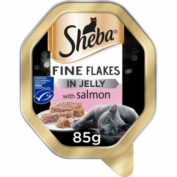 Sheba Fine Flakes In Jelly With Salmon - 11 x 85G Trays