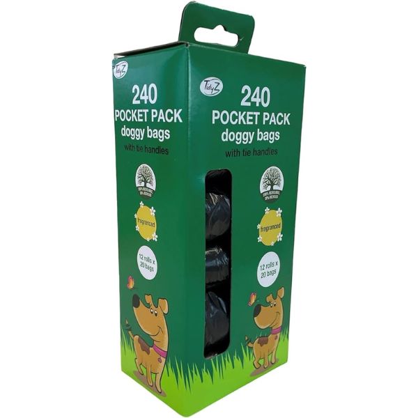 Tidyz Fragranced Tie Handle Doggy Bags - 240 Pack