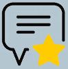 Review icon with yellow star